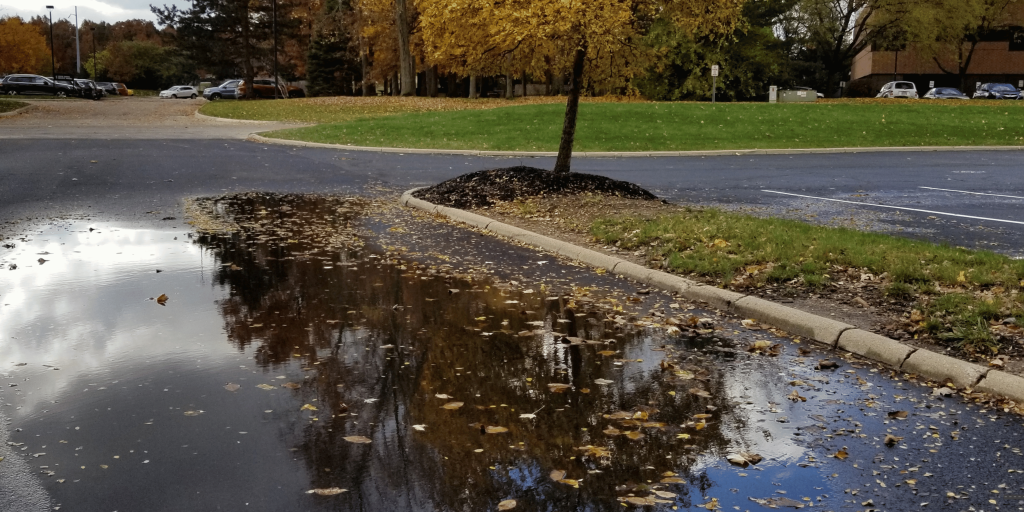 Puddle Formation in Parking Lots